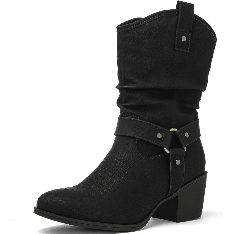 Zip Up Patterned Shaft Boots