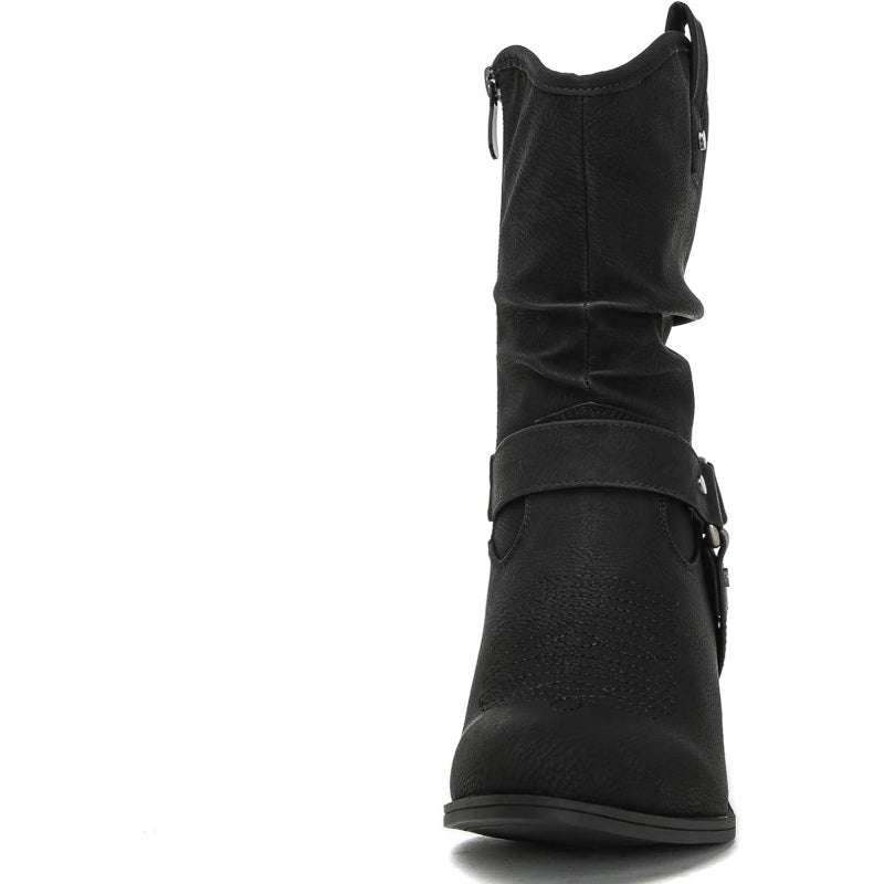 Zip Up Patterned Shaft Boots