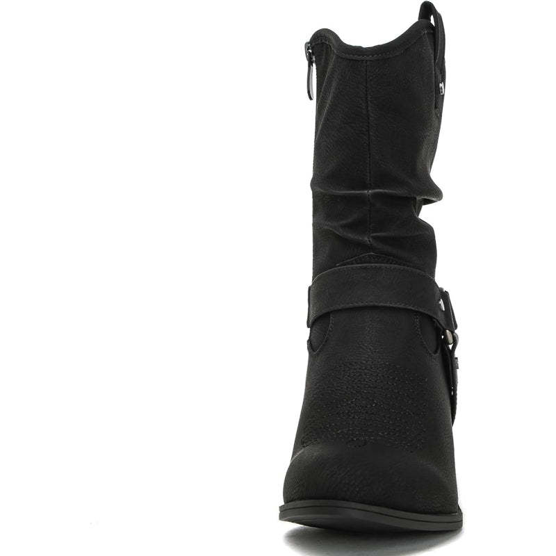 Zip Up Patterned Shaft Boots