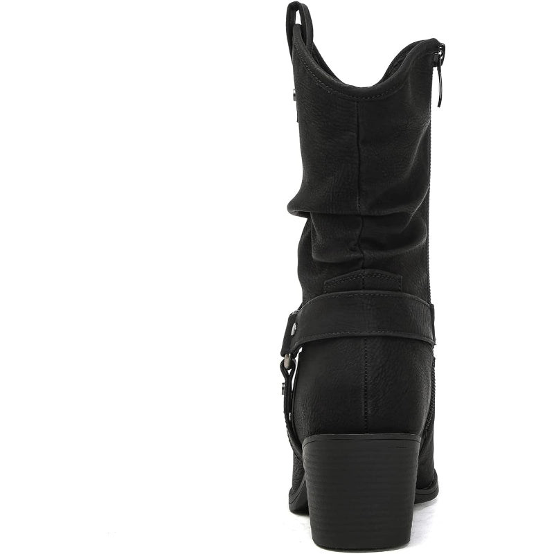 Zip Up Patterned Shaft Boots