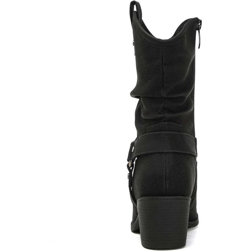 Zip Up Patterned Shaft Boots