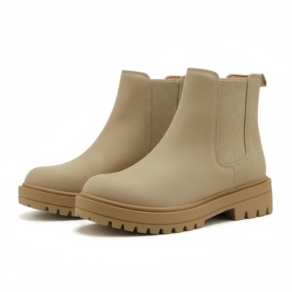 Low Zip Up Lug Sole Shoe