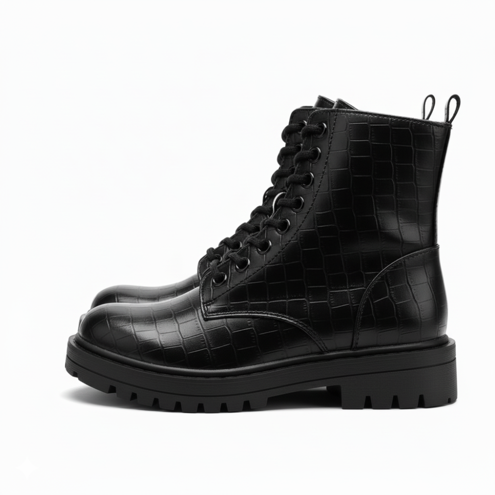 Lace Up And Zipper Boots