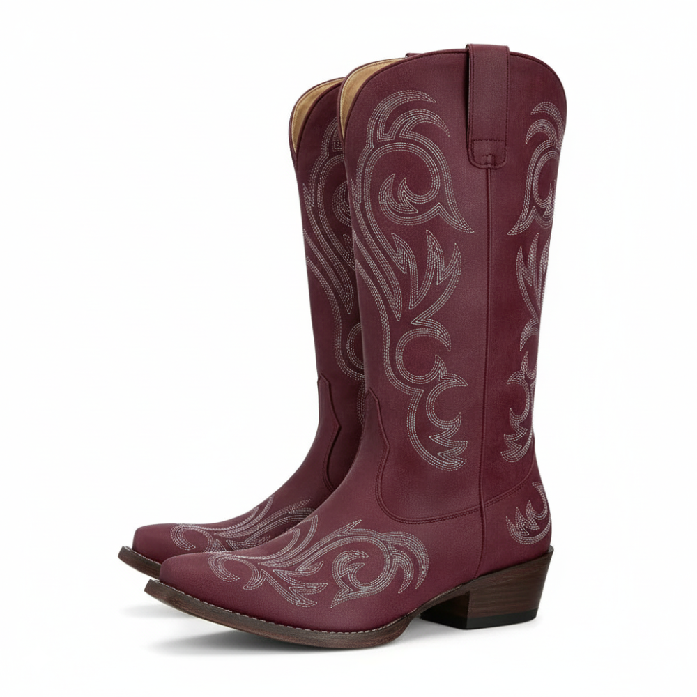 Embroidery Shaft Boots