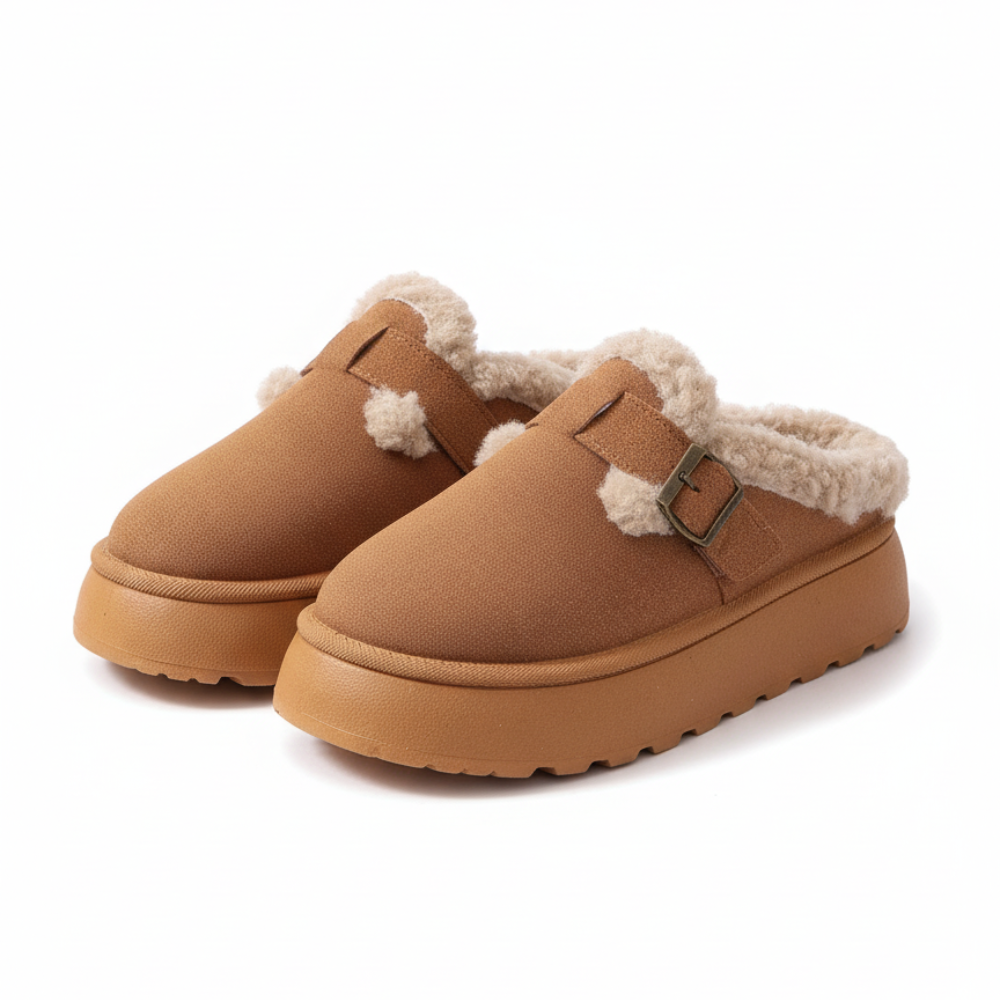 Cozy Plush Lined Platform Winter Slippers