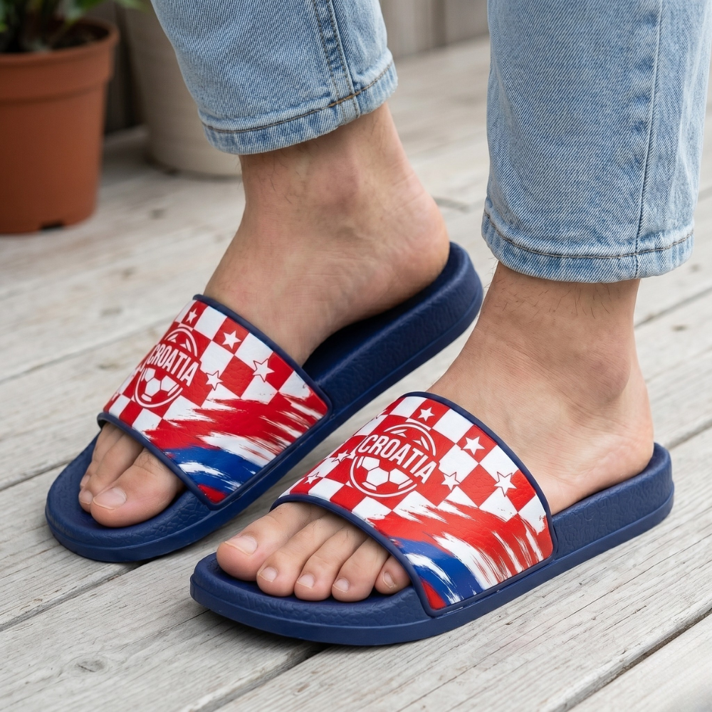 World Cup 2026 Croatia Football Fan Printed Slippers