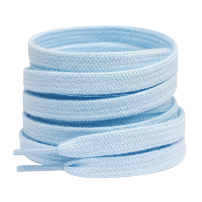 Pair of 2 Cotton Flat Shoelaces Wide for Sneakers and Athletic Shoes