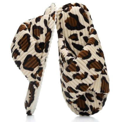 Womens Memory Foam Open Toe Crossband Slides