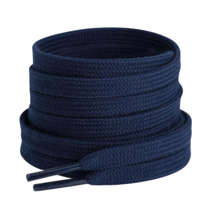 Pair of 2 Cotton Flat Shoelaces Wide for Sneakers and Athletic Shoes