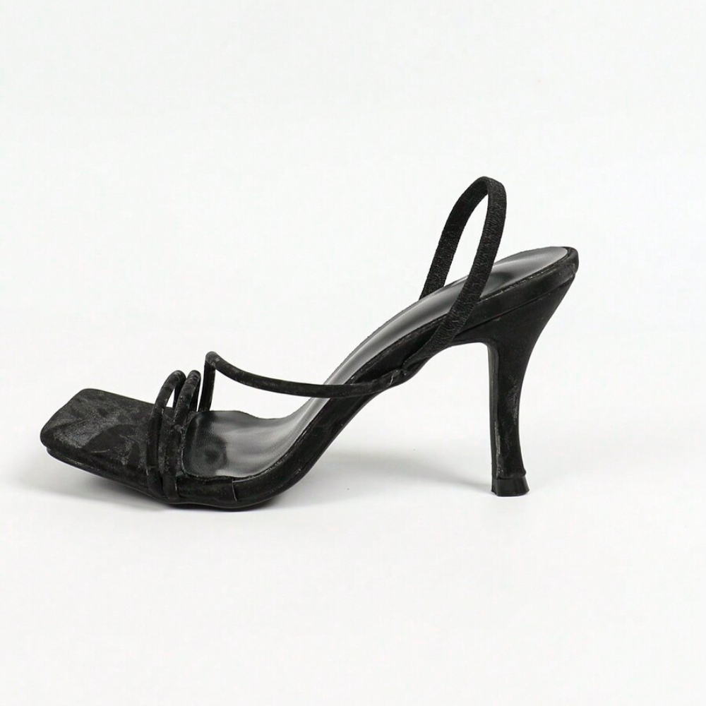 Strappy Buckle High Heel Sandals For Women in White - Front View