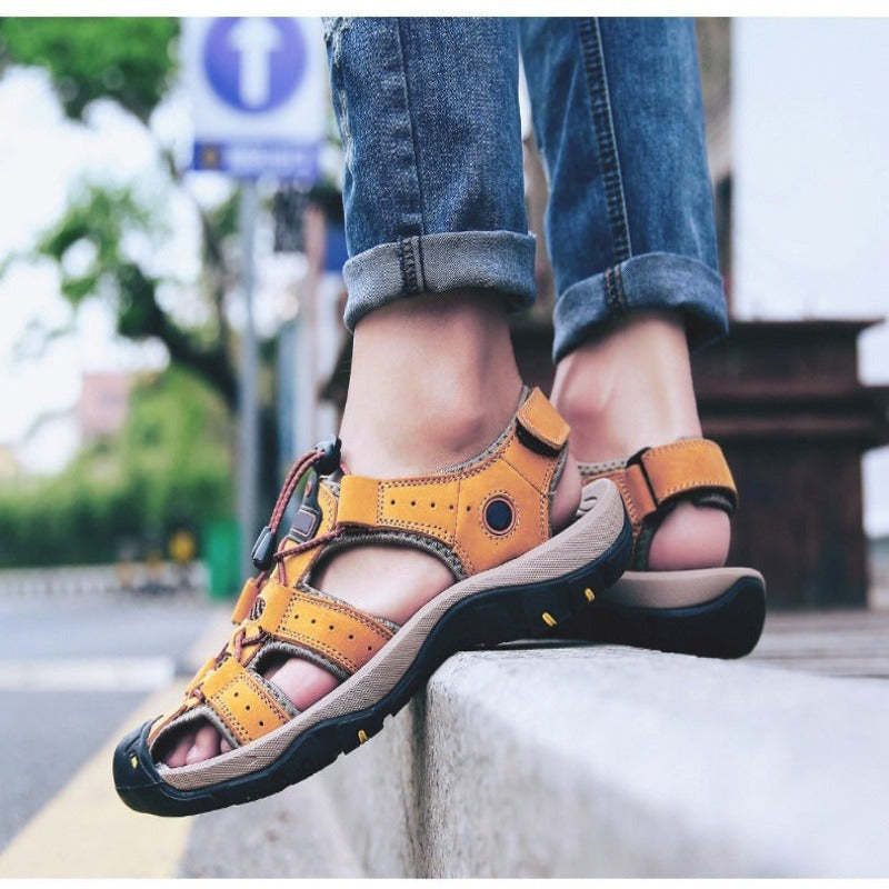 Men's Solid Sandals - Comfy Platform Shoes