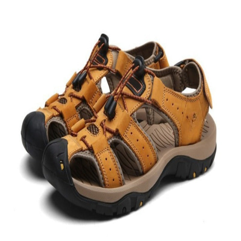 Men's Solid Sandals - Comfy Platform Shoes