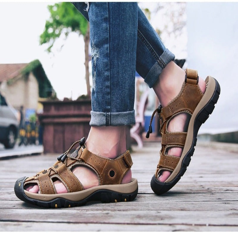 Men's Solid Sandals - Comfy Platform Shoes