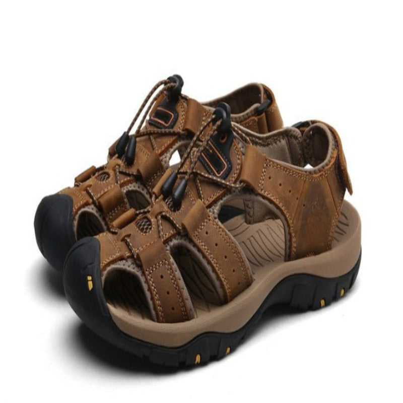 Men's Solid Sandals - Comfy Platform Shoes