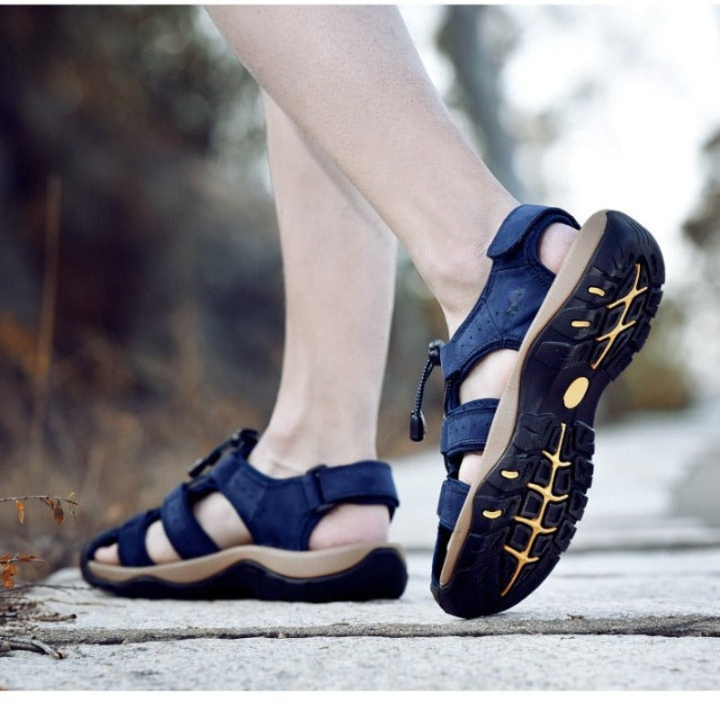 Men's Solid Sandals - Comfy Platform Shoes