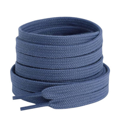 Pair of 2 Cotton Flat Shoelaces Wide for Sneakers and Athletic Shoes
