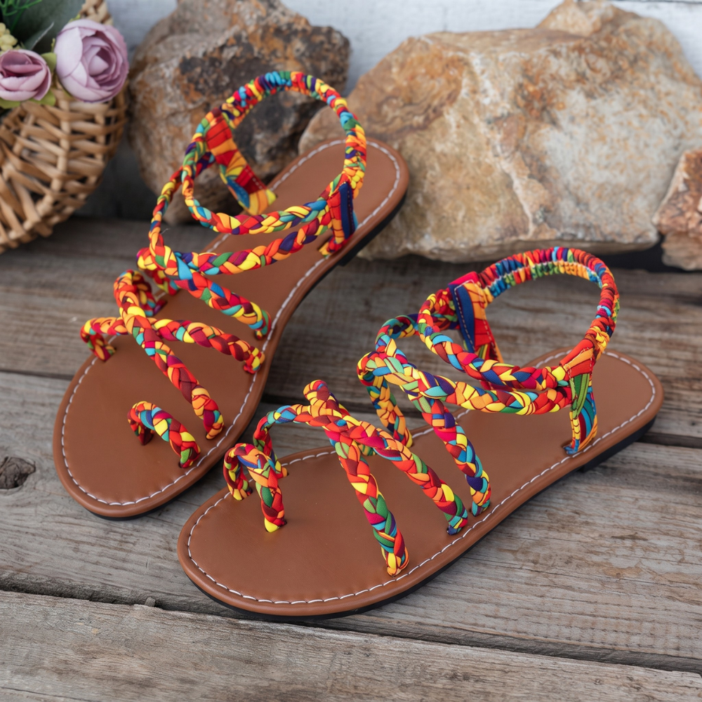 Criss Cross Style Flat Sandals For Women