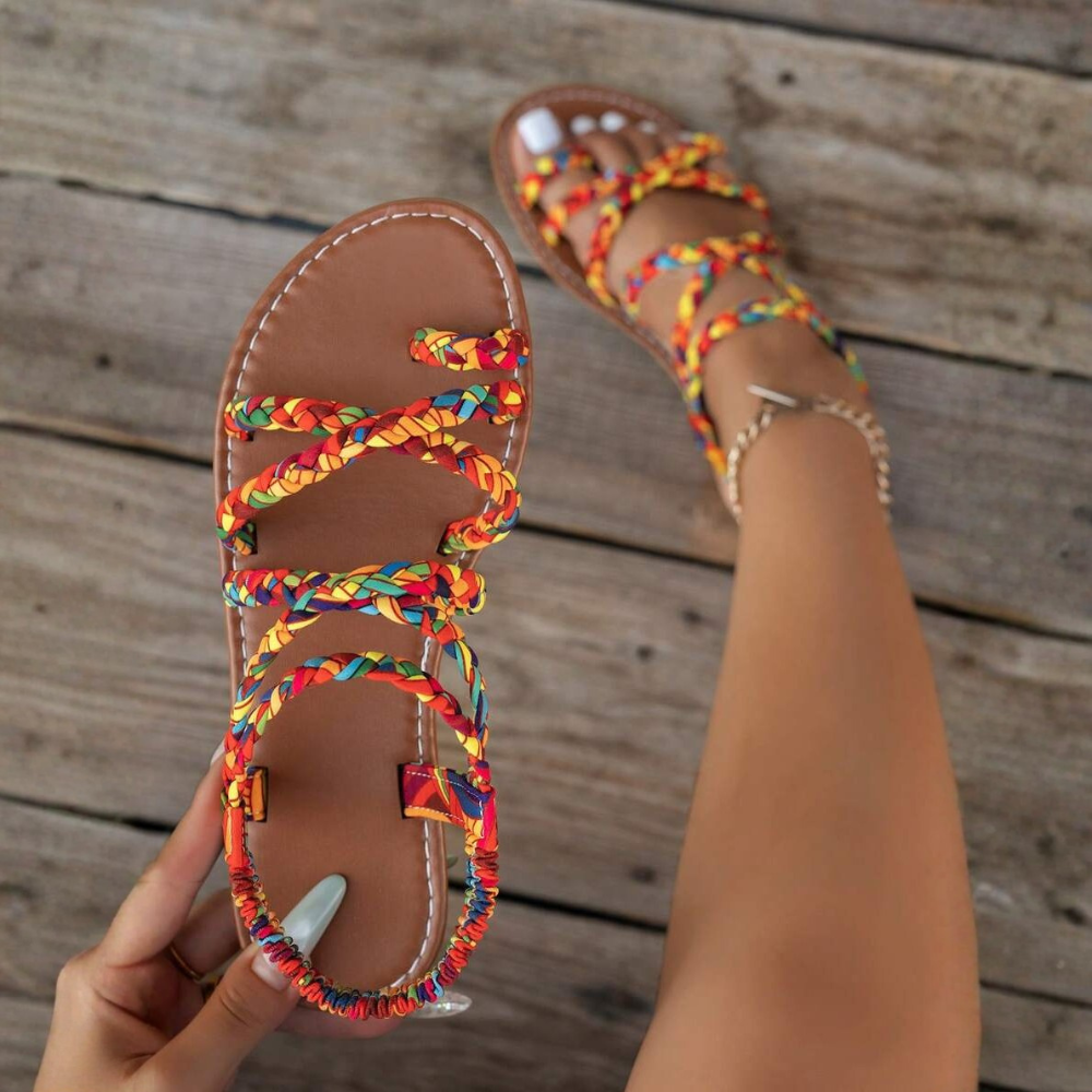 Criss Cross Style Flat Sandals For Women