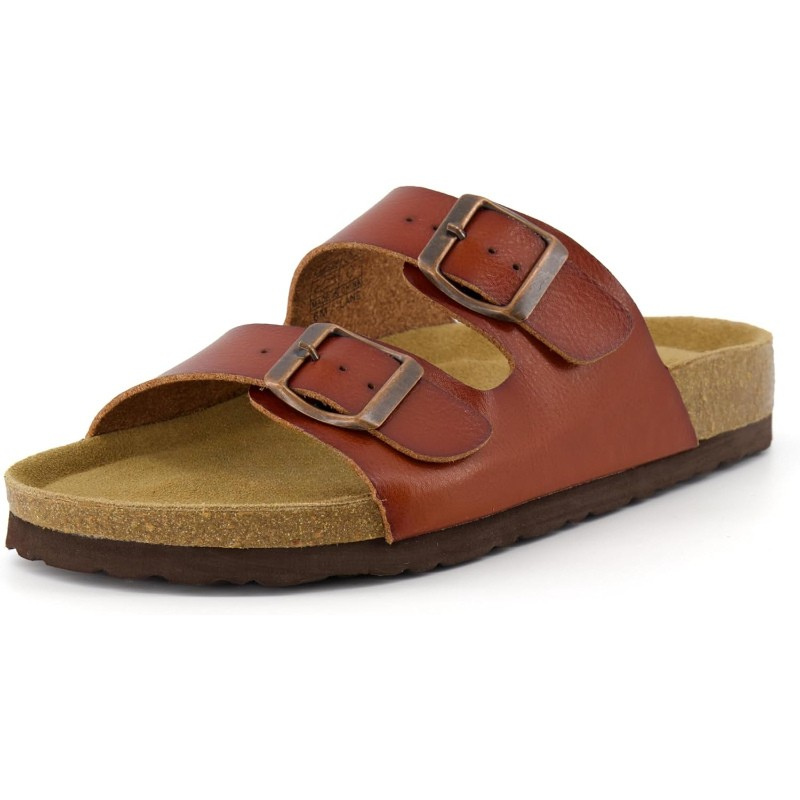 Double-Strap Adjustable Cork Footbed Sandals With EVA Sole And Buckles - Comfy Platform Shoes