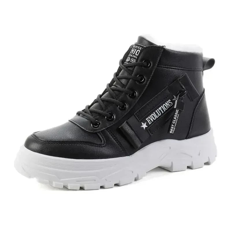 Cozy Waterproof Winter High Top Boots For Woman - Comfy Platform Shoes