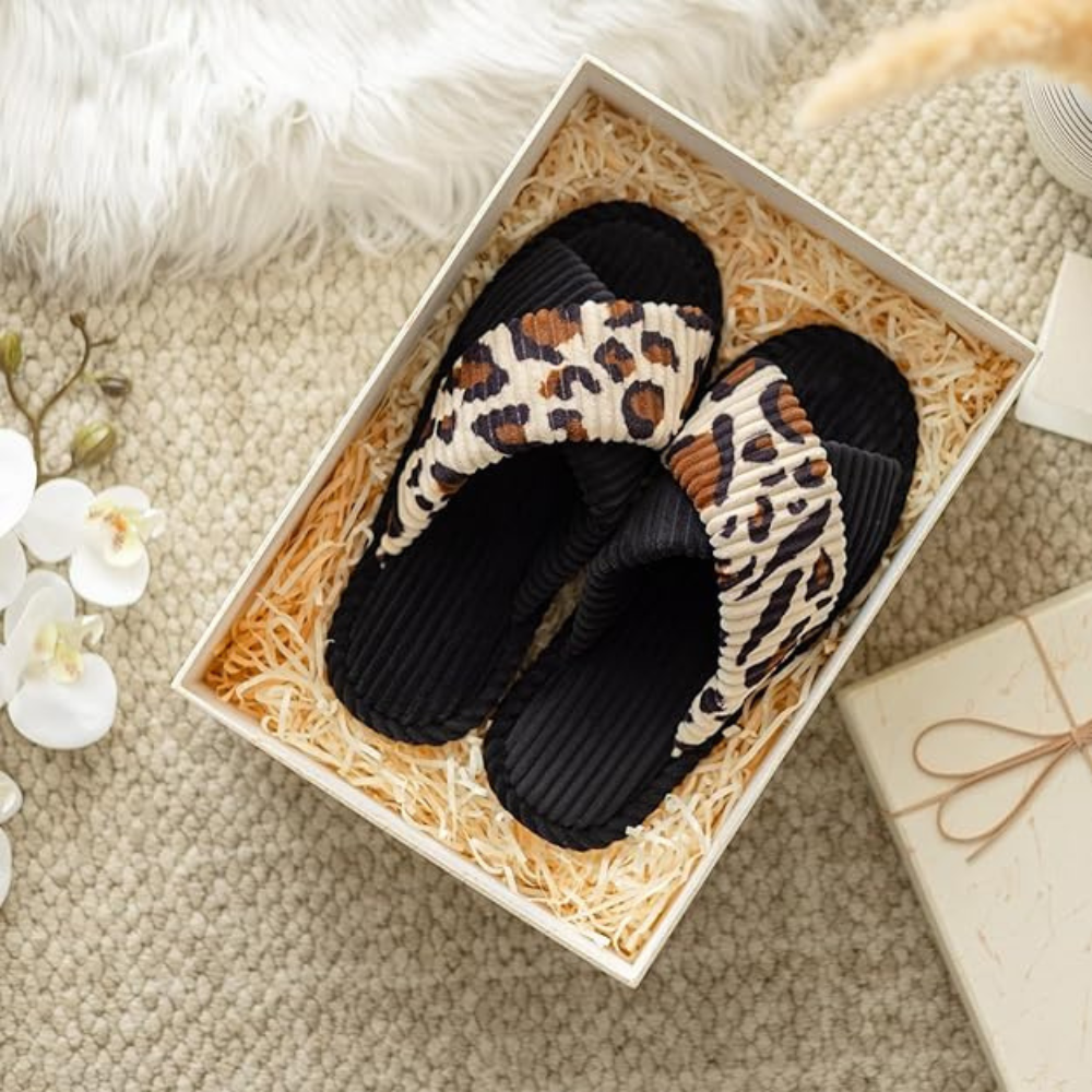 Womens Memory Foam Open Toe Crossband Slides