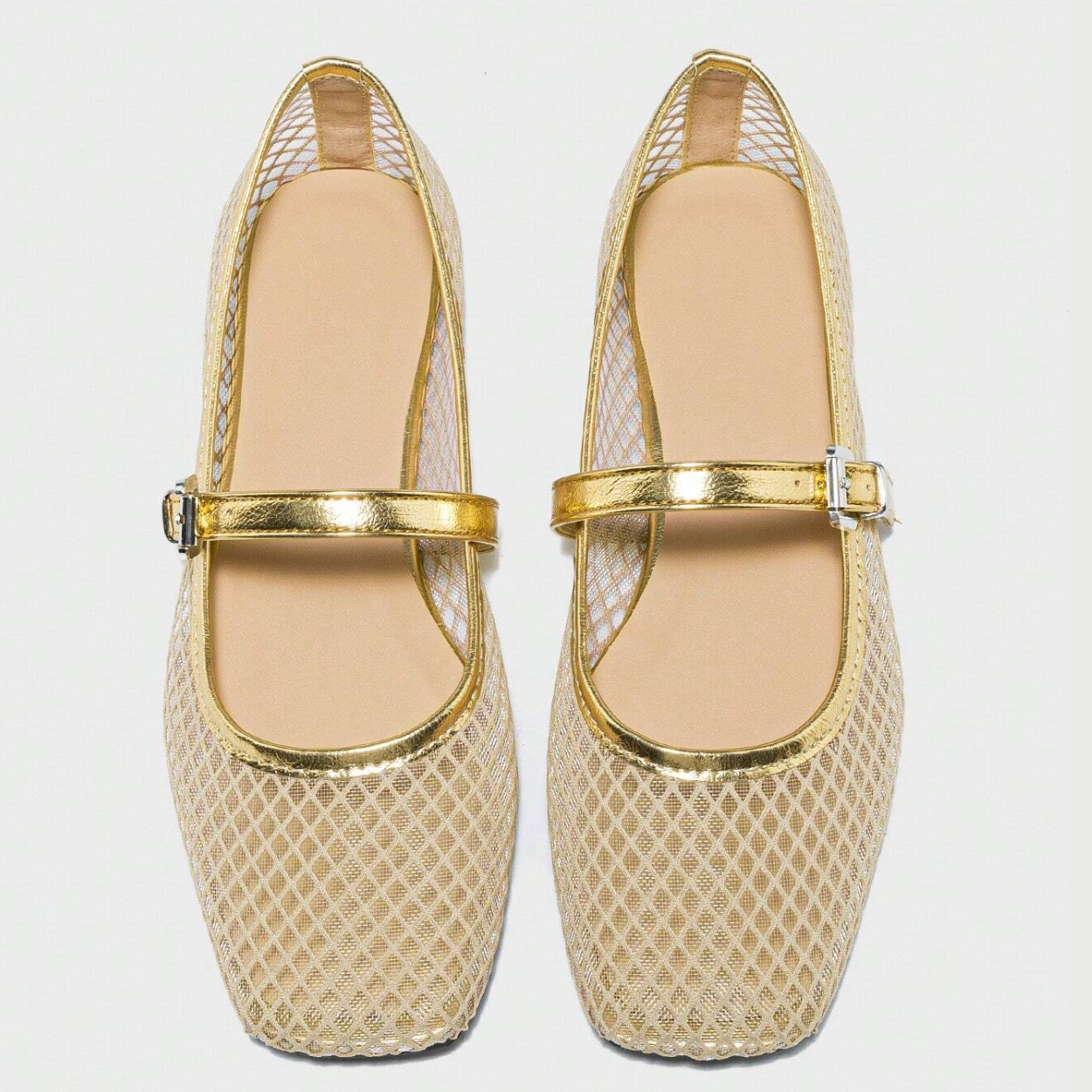 Casual And Comfortable Square Design Ballet Flats For Women in Red - Sole Detail