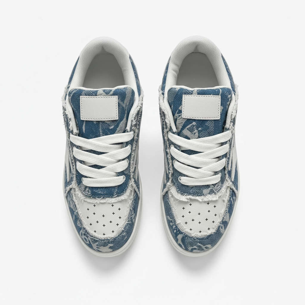 Street Style Chunky Denim Sneakers For Women