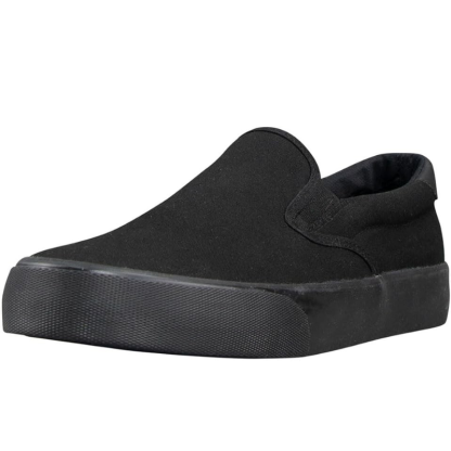 Slip On Canvas Sneakers With Flexible Sole - Comfy Platform Shoes