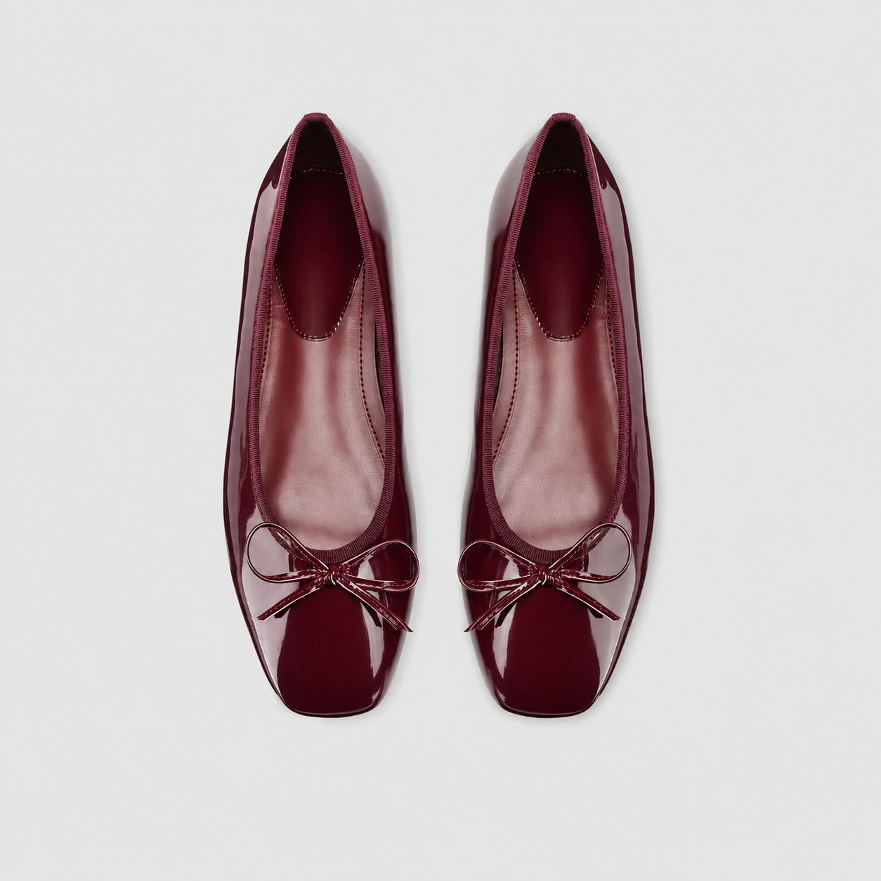 Bow Detail Mary Jane Ballet Flats with Square Front for Casual and Work Wear for Women