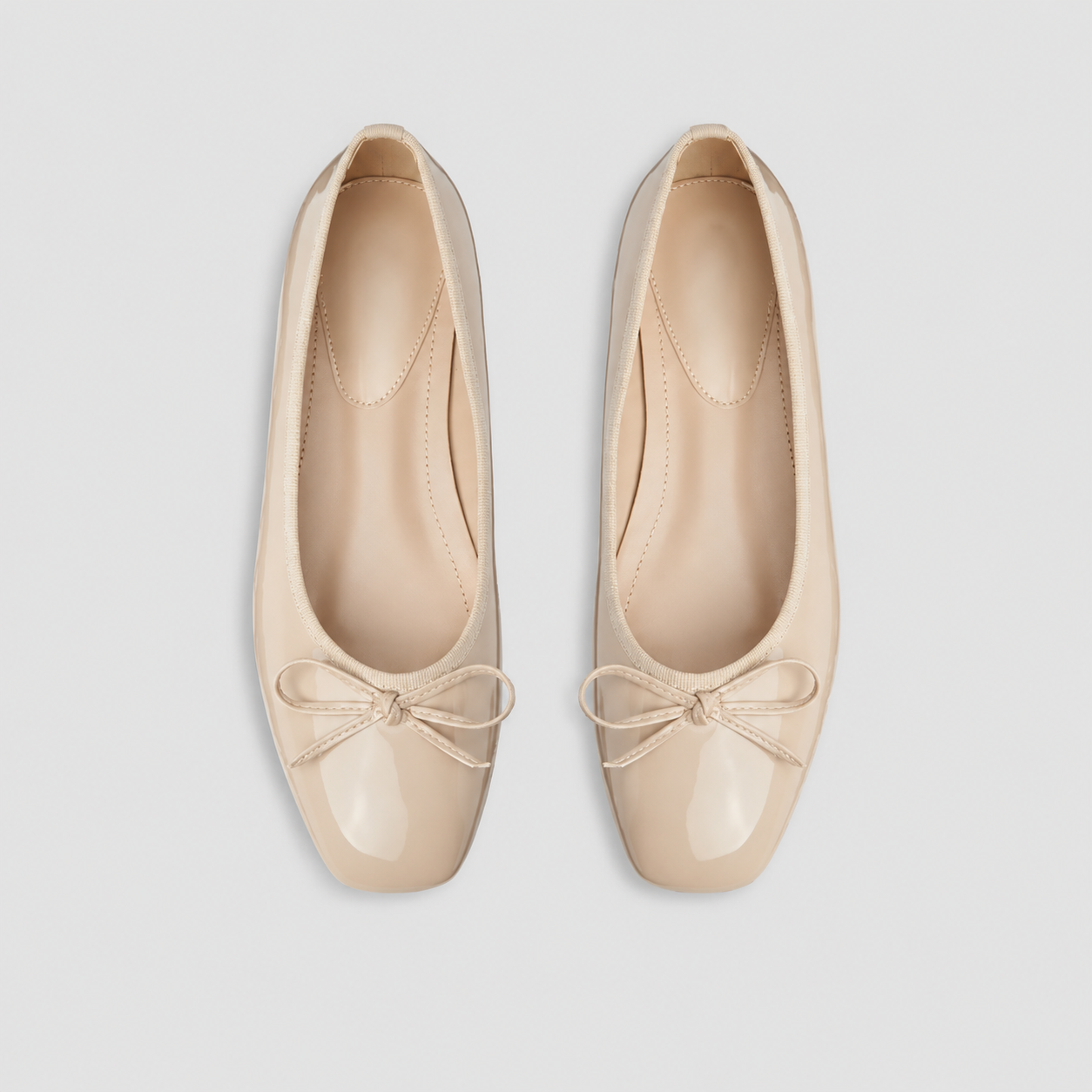 Bow Detail Mary Jane Ballet Flats with Square Front for Casual and Work Wear for Women