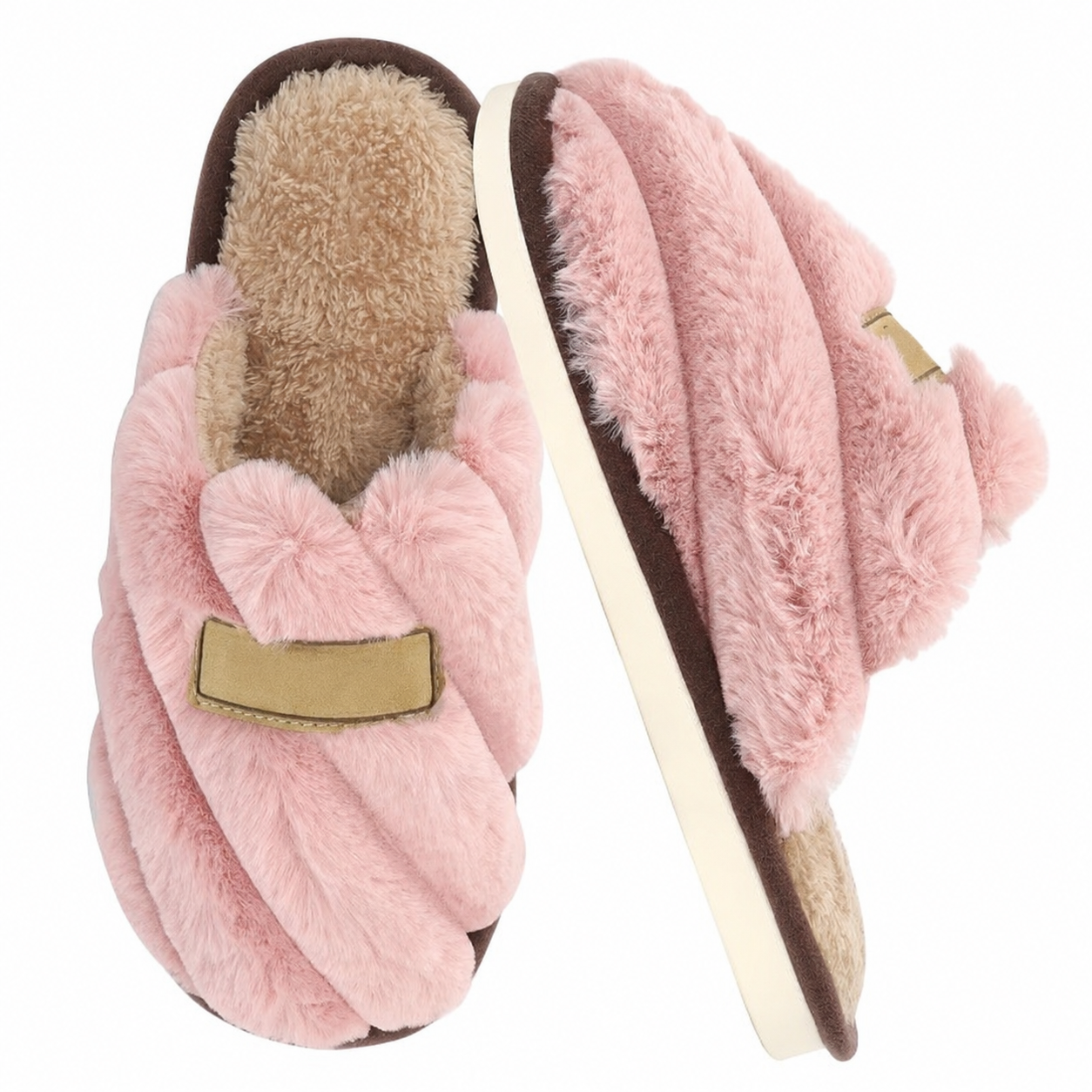 Thick Sole Indoor Outdoor Fur Slippers For Women