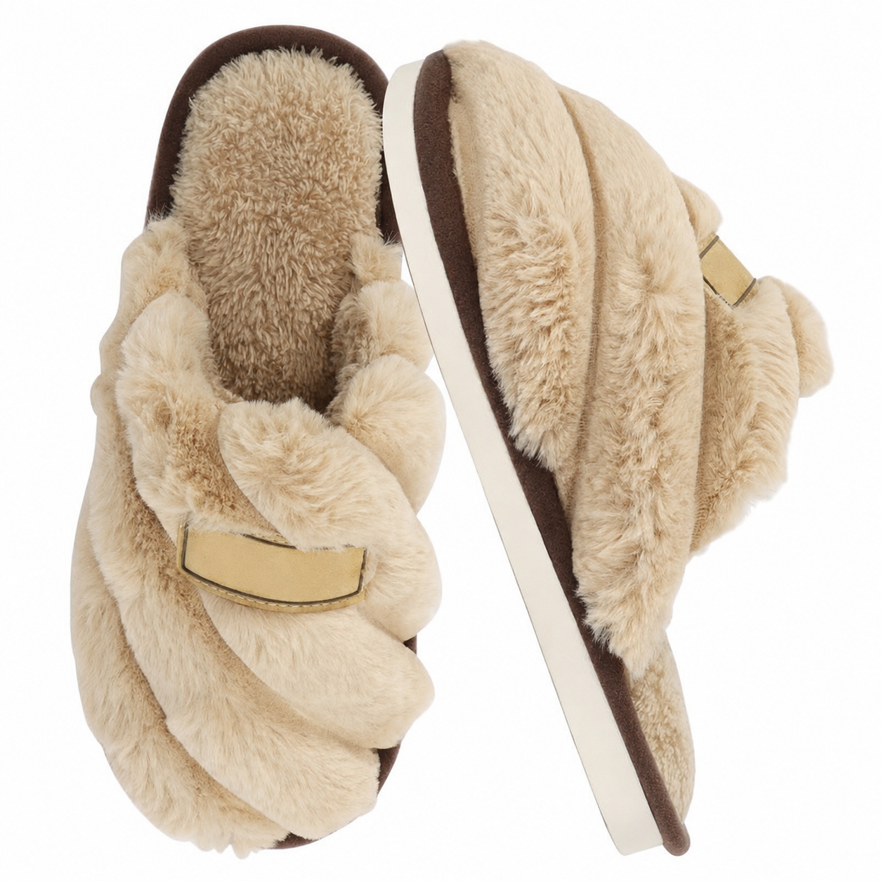 Thick Sole Indoor Outdoor Fur Slippers For Women
