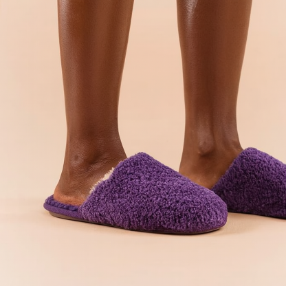 Women Fuzzy Slip On Memory Foam Indoor Slippers