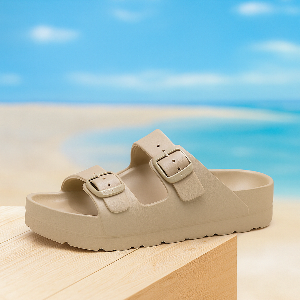 Women Lightweight Foam Slides Sandals with Adjustable Buckle