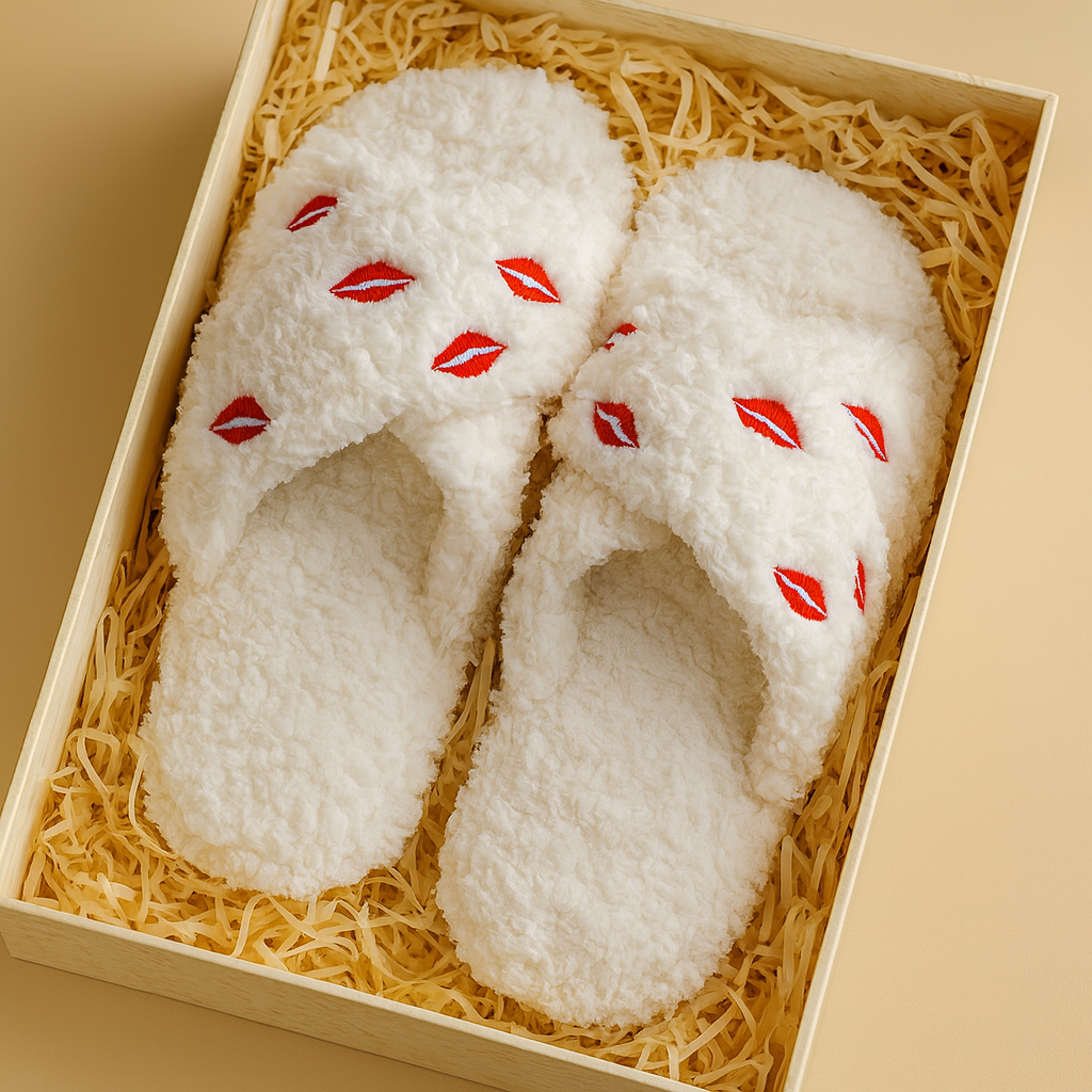 Women Fuzzy Memory Foam Cross Band Cozy Slipper