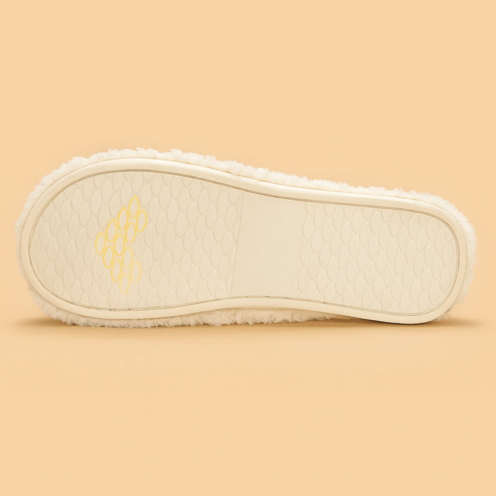 Women Fuzzy Memory Foam Cross Band Cozy Slipper