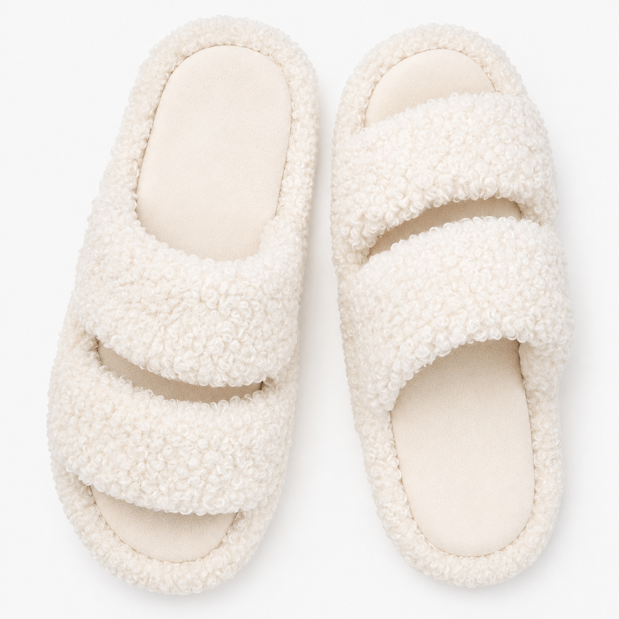 Double Strap Memory Foam Indoor Slippers For Women