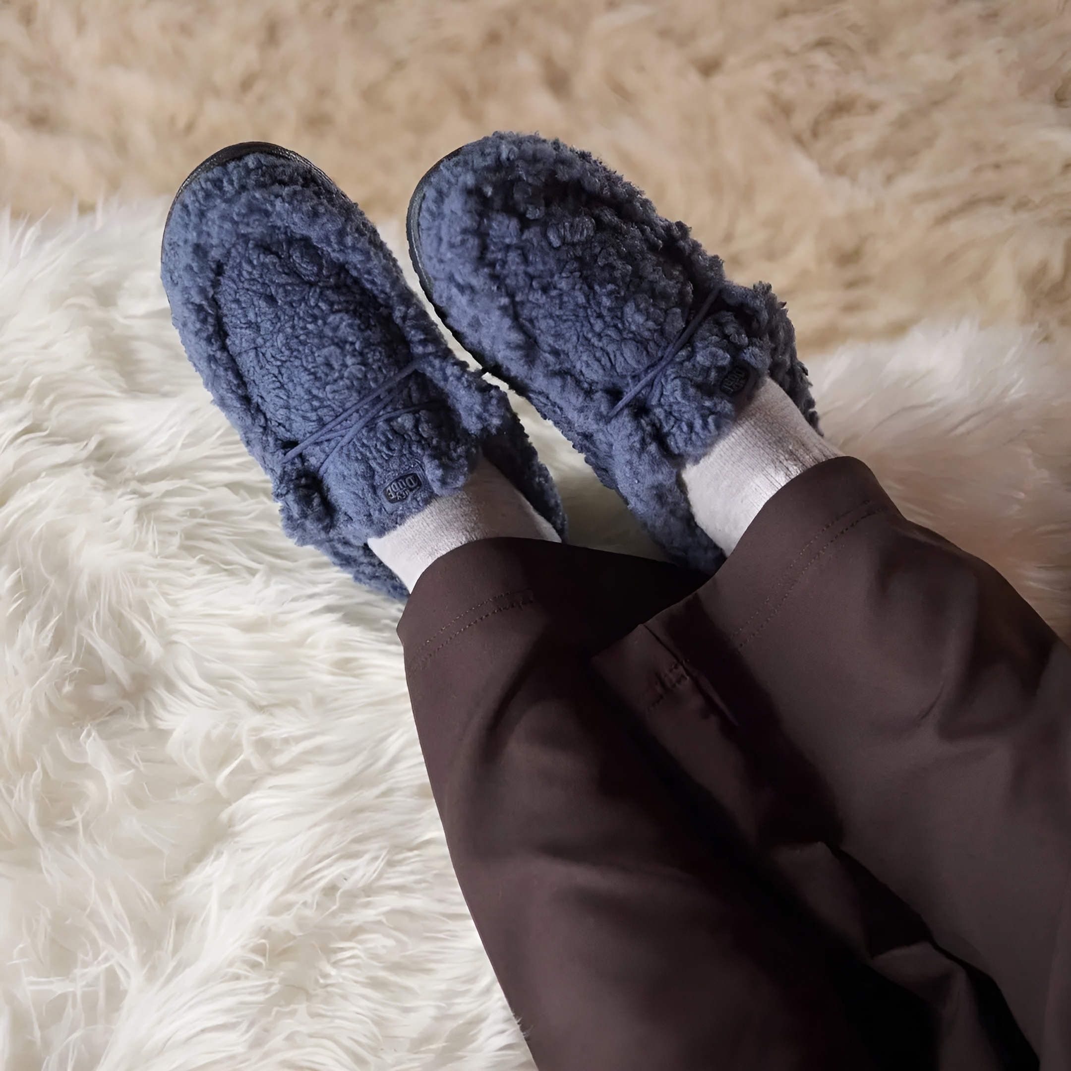 Cozy Sherpa Casual Slip On Slippers For Men