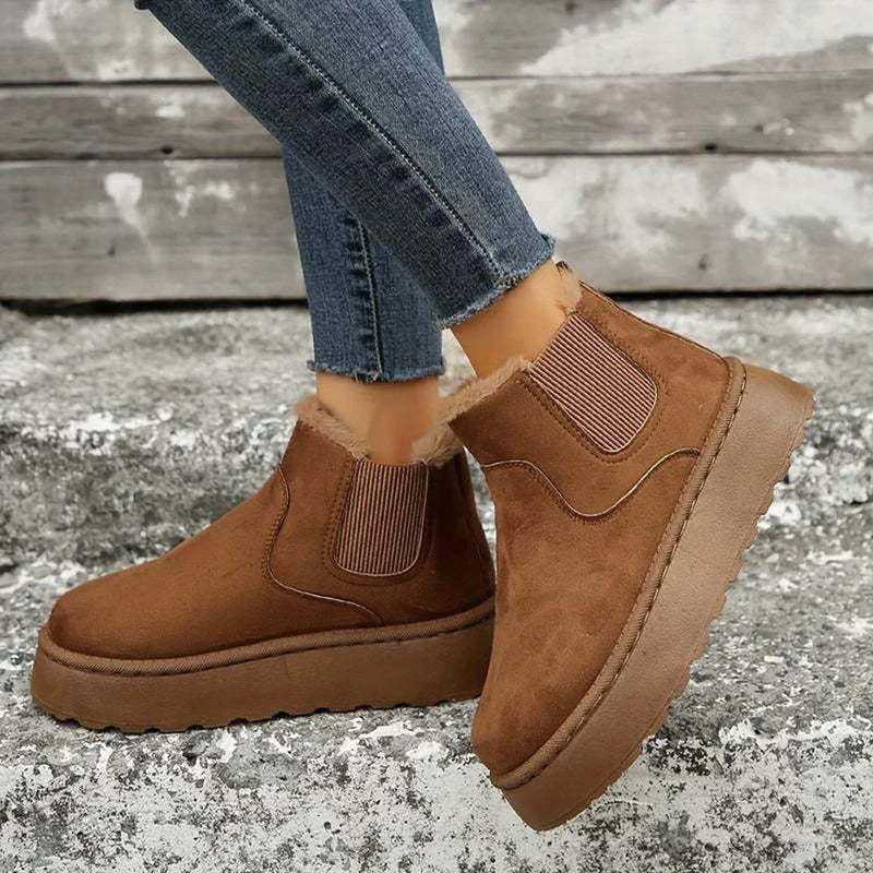 Soft Wool Lined Comfy Boots - Comfy Platform Shoes