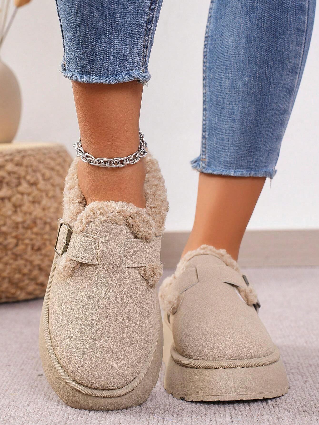 Cozy Winter Plush Lined Platform House Slippers - Comfy Platform Shoes