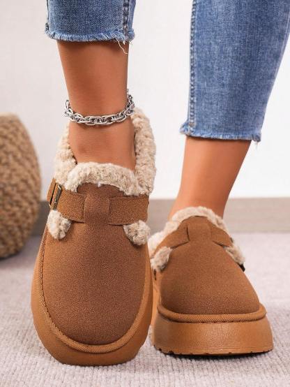 Cozy Winter Plush Lined Platform House Slippers - Comfy Platform Shoes