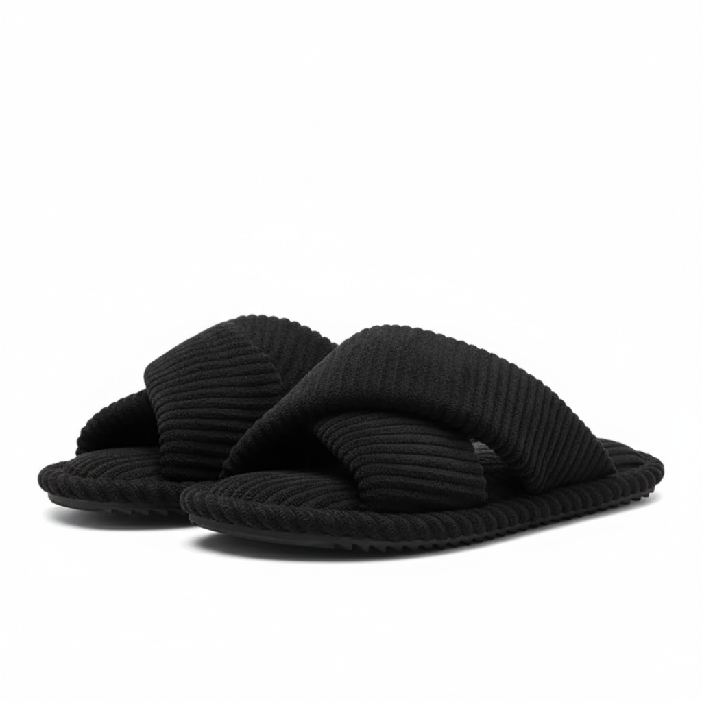 Women Memory Foam Open Toe Crossband House Slides