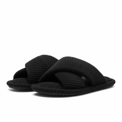 Women Memory Foam Open Toe Crossband House Slides