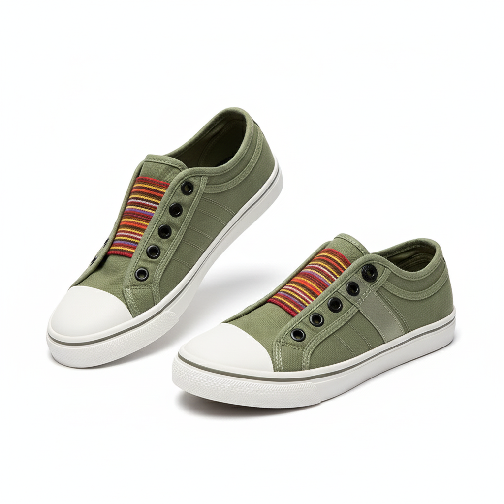 Women Large Size Canvas Elastic Wearable Casual Flats