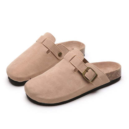 Closed Toe Slippers Leather Boston Clogs Sandals For Men & Women - Comfy Platform Shoes
