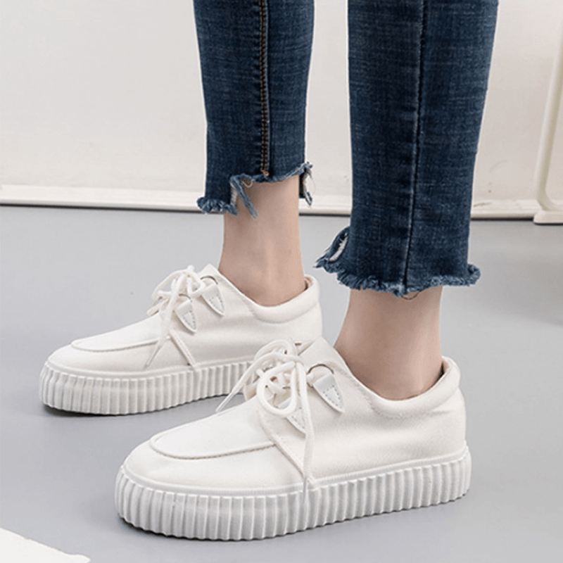 Comfy Lace-Up Platform Shoes - Comfy Platform Shoes