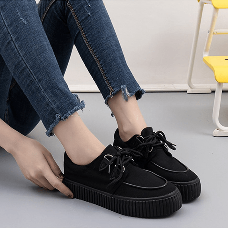 Comfy Lace-Up Platform Shoes - Comfy Platform Shoes