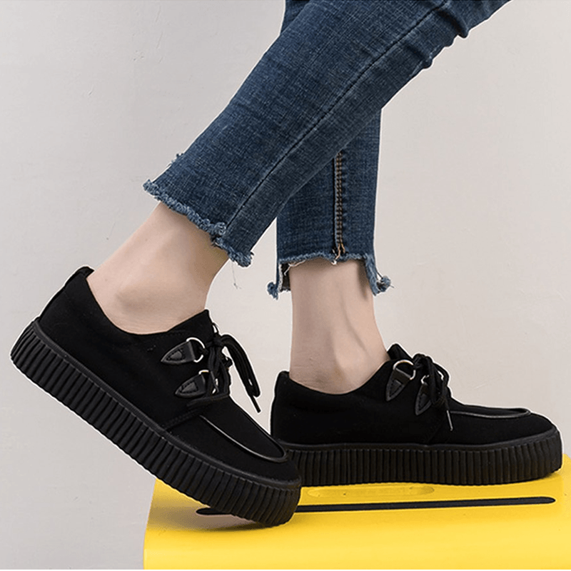 Comfy Lace-Up Platform Shoes - Comfy Platform Shoes