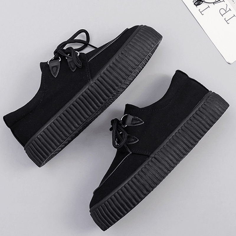 Comfy Lace-Up Platform Shoes - Comfy Platform Shoes