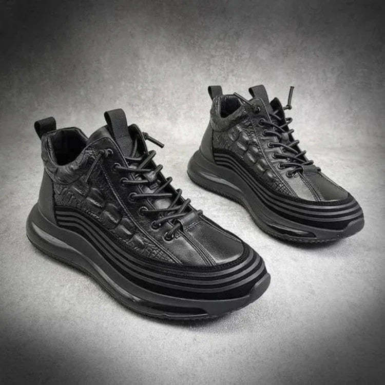 Rugged Sneakers With Textured Design - Comfy Platform Shoes